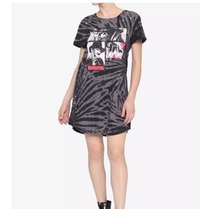 Hot Topic The Nightmare On Elm Street Distressed Tie-Dye T-Shirt Dress size Med